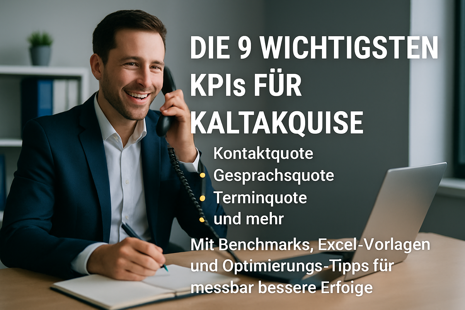 Vertriebsmitarbeiter analysiert Kaltakquise-KPIs und Kennzahlen auf Dashboard